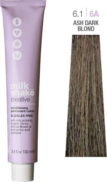 Actual product image Milk_Shake Milk Shake Creative - farba do włosów 100ml, pełna paleta kolorów - 6,1 | 6A || Ciemny Popielaty (6A, 6,1, Ciemny Popielaty Blond)