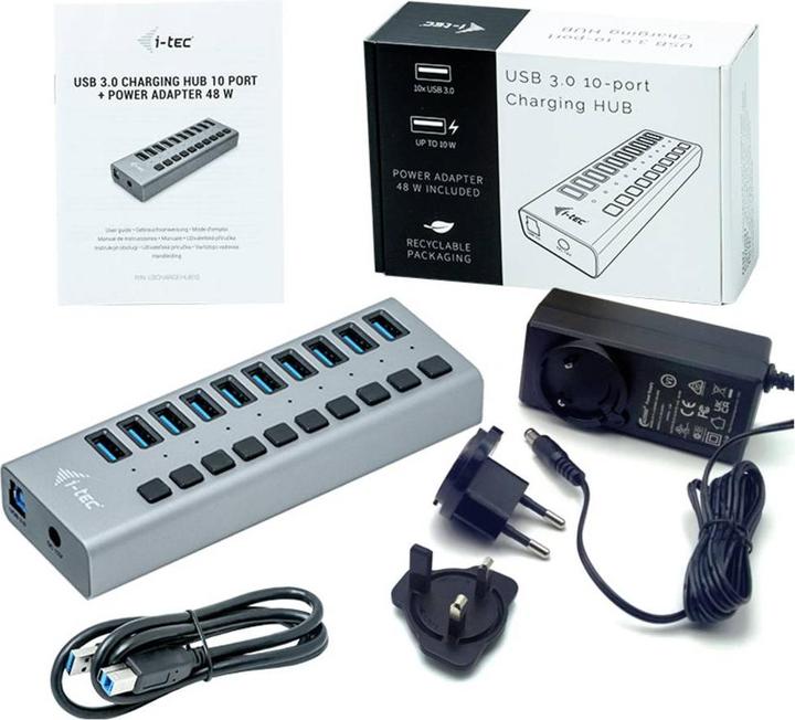 Image du produit i-tec U3CHARGEHUB10 (USB-B, 10 Ports)
