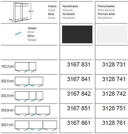 Produktbild Jutzler Drehtürenschrank Topline 236 Edelweiss Hochglanz / Spiegel