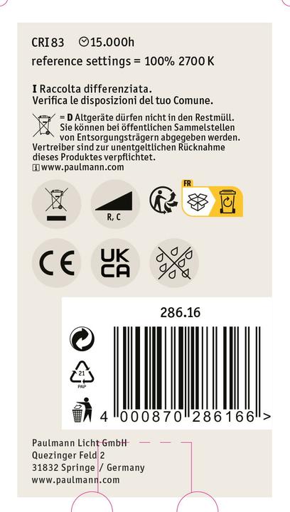 Image du produit Paulmann Lampe à usage général (E27, 470 lm, 1 x)