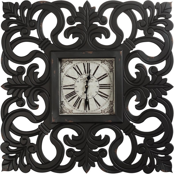 Produktbild Bhp Wanduhr vintage Barock schwarz (80 cm)