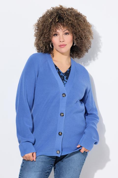 Produktbild Ulla Popken Strickjacke, Knöpfe, V-Ausschnitt, Langarm (46, 48)