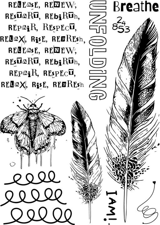 Immagine prodotto Sizzix Set di Timbri trasparenti 10 Pezzi / 3 Pezzi Stencils - The R's have it by Cat Kerr