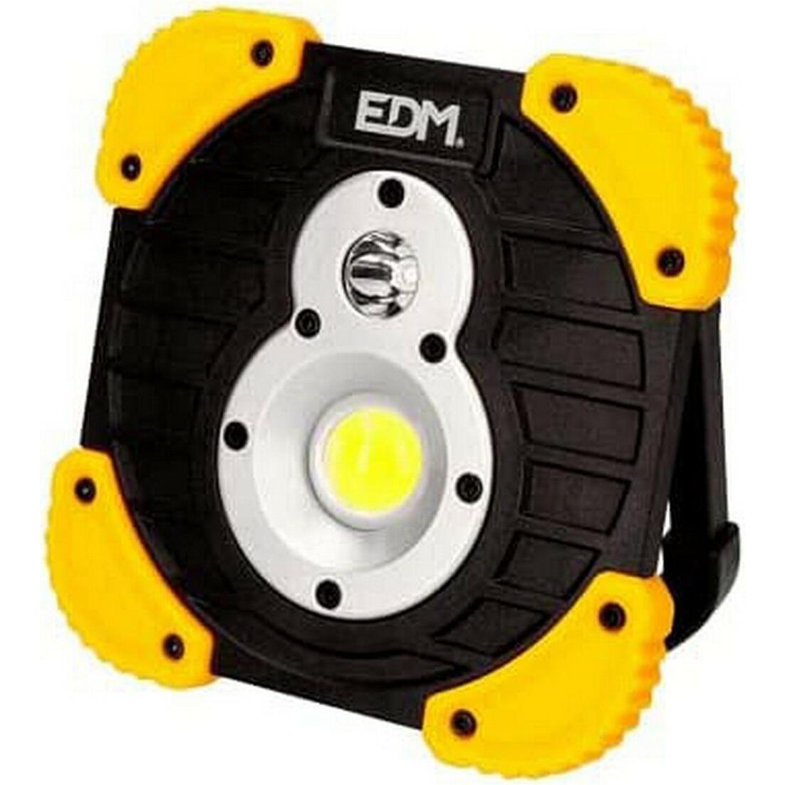 EDM, Torcia, Taschenlampe LED 36377 XL Gelb Schwarz 15 W 250 Lm 750 Lm Fokus Aufladbar (14 cm, 250 lm)