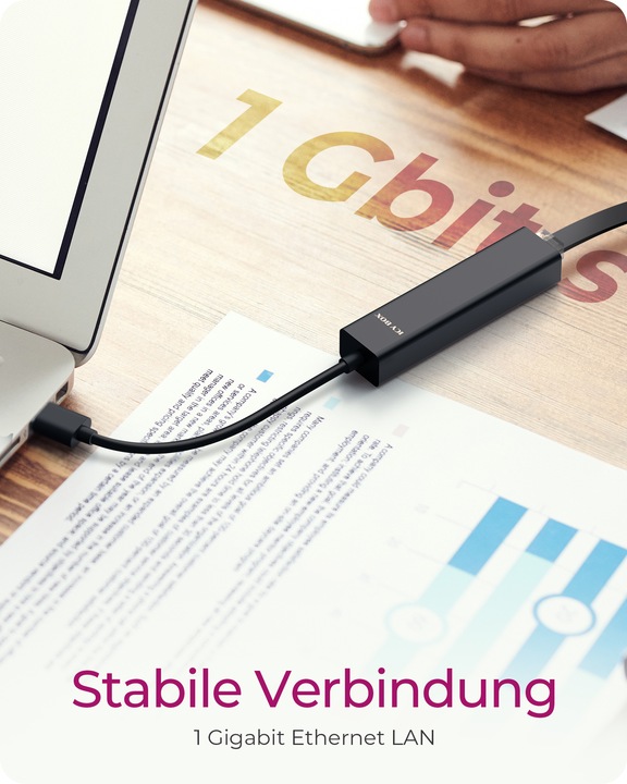 Actual product image Icy Box IB-HUB1439-LAN (USB-A, USB-C, 4 Ports)