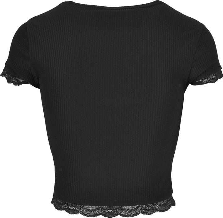Image du produit Urban Classics Ladies Cropped Lace Hem Tee (3XL)