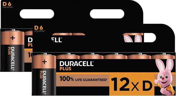 Actual product image Duracell Plus D Size 12 Pack (12 pcs., D)