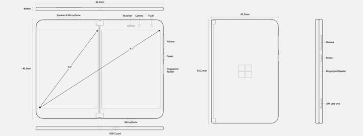 Produktbild Microsoft Surface Duo (256 GB, Glacier, 8.10", Dual SIM, 4G)