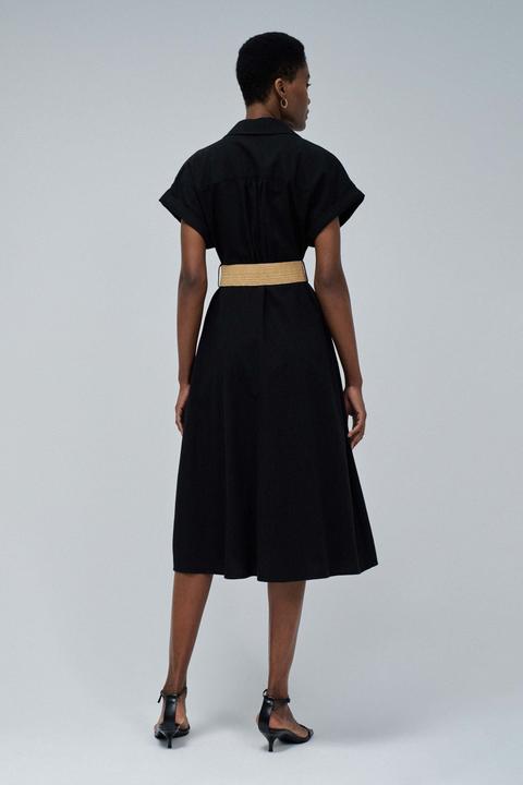 Image du produit Salsa Jeans Midikleid Linen Shirt Dress With Front Buttoned Belt (M)
