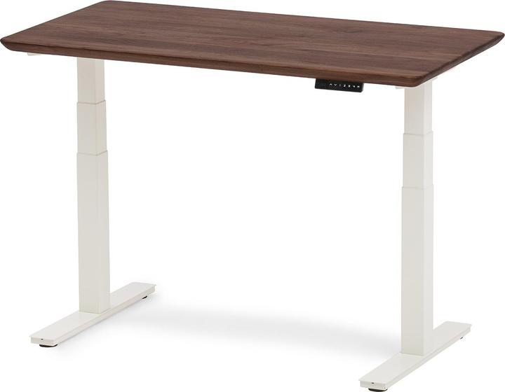 Image du produit Oakywood Bureau debout table en bois réglable en hauteur - bois massif - Noyer / 160x80 / Blanc - (160 x 80 cm)