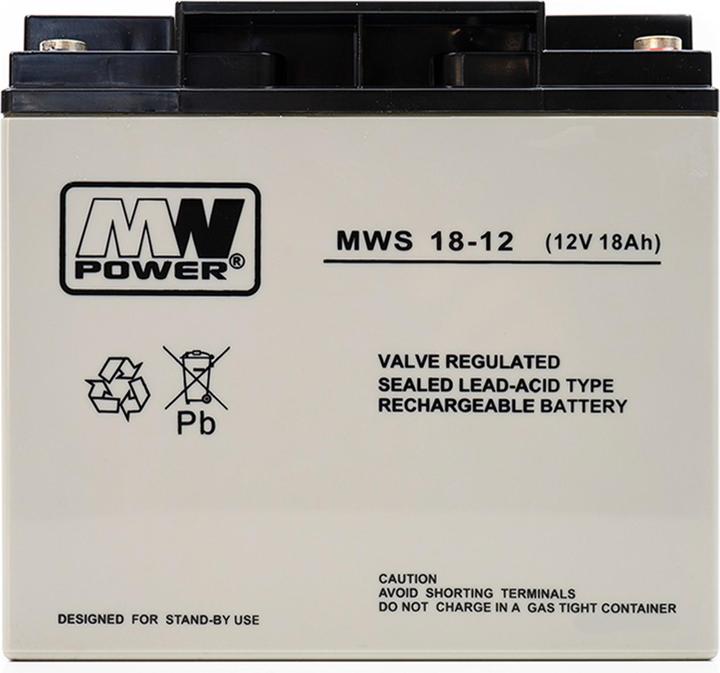Actual product image MPL MW Power MWS 18-12 - Sealed lead acid (VRLA) - 12 V - 1 piece(s) - Black -