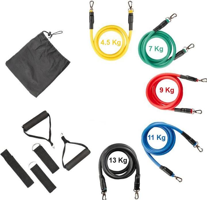 Actual product image PhoneLook Cordes élastiques de musculation Ensemble de bandes pour sport/fitness (5Kg-45Kg)