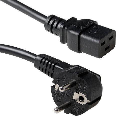 ACT, Verlängerungskabel, Powercord mains connector CEE7/7 male (angled) (1.20 m, CEE 7/7)