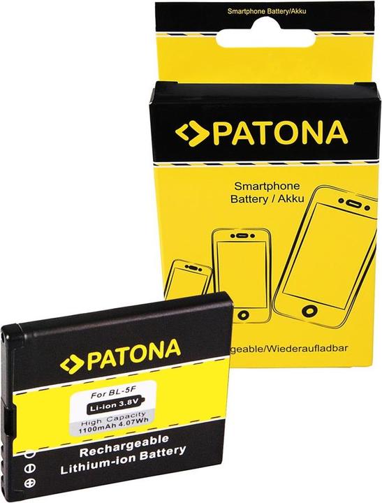 Produktbild Patona Battery (Akku, Nokia N95, Nokia 6210 Navigator, Nokia 6290, Nokia 6710 Navigator, Nokia E65, Nokia N93i, Nokia N96, Nokia 6210, Nokia X5-00)