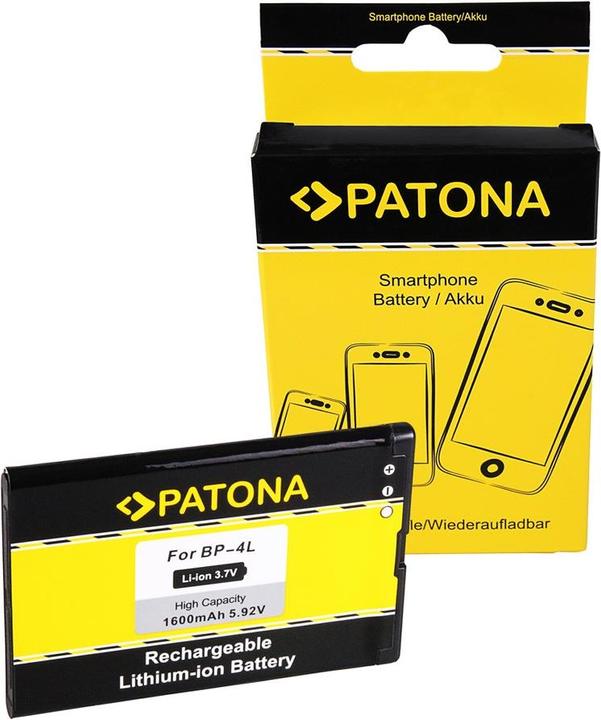 Productafbeelding Patona Batterij (Batterij, Nokia 6650, Nokia 6760 dia, Nokia E52, Nokia E6-00, Nokia E61i, Nokia E63, Nokia E71, Nokia E72, Nokia E90, Nokia N810, Nokia N97)