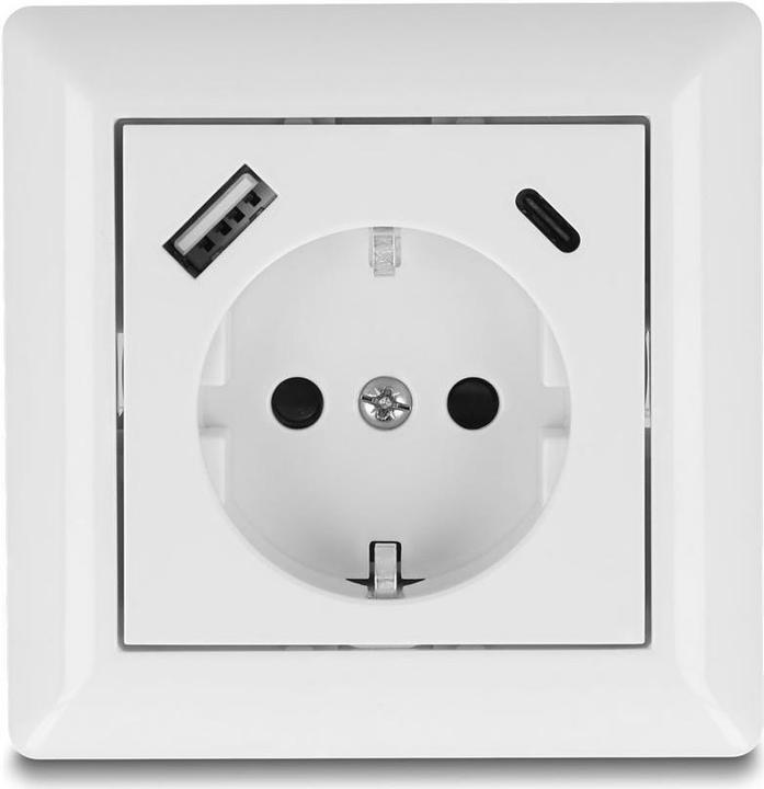 Produktbild Delock Einbausteckdose mit 2 USB Ladeports, 1 x USB Typ-A