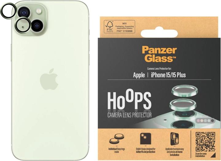 Actual product image PanzerGlass Hoops Camera Lens Protector (1 Piece, Apple iPhone 15, Apple iPhone 15 Plus)