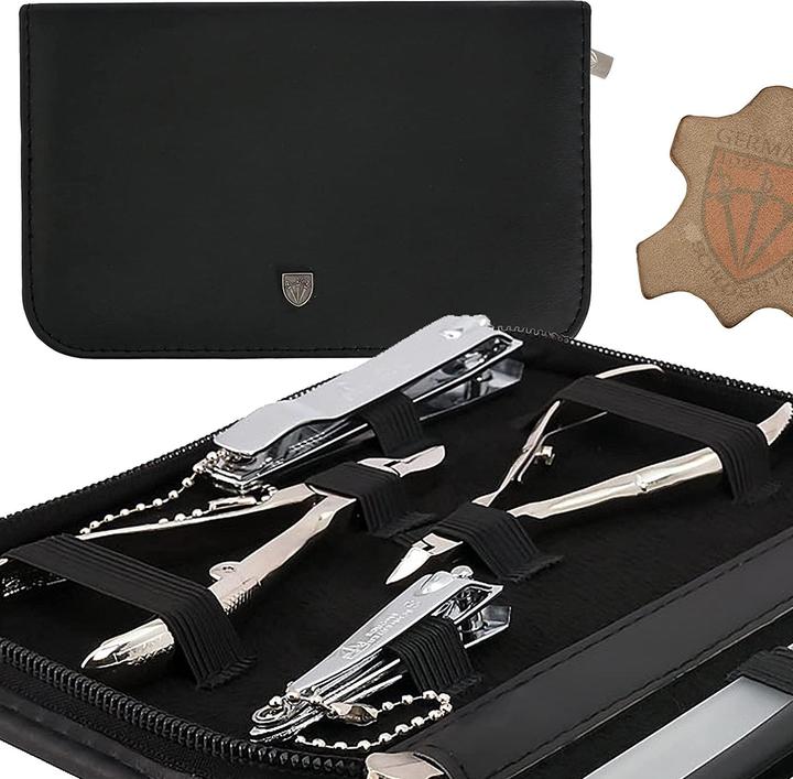 Produktbild Kellermann Manikuereset Nagelset Livorno Schwarz Echt Leder