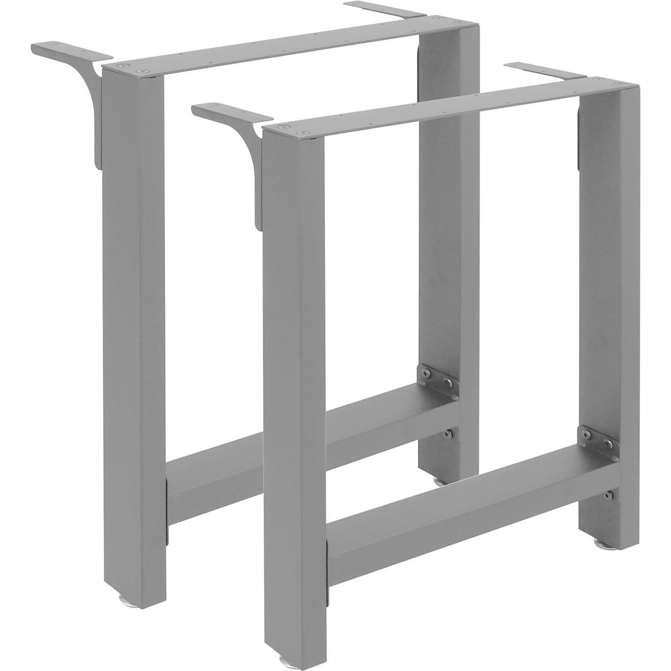 Wiltec, Tischbeine + Tischgestell, Tischkufen 64x40cm grau pulverbeschichtet Tischgestell Tischbeine Tisch