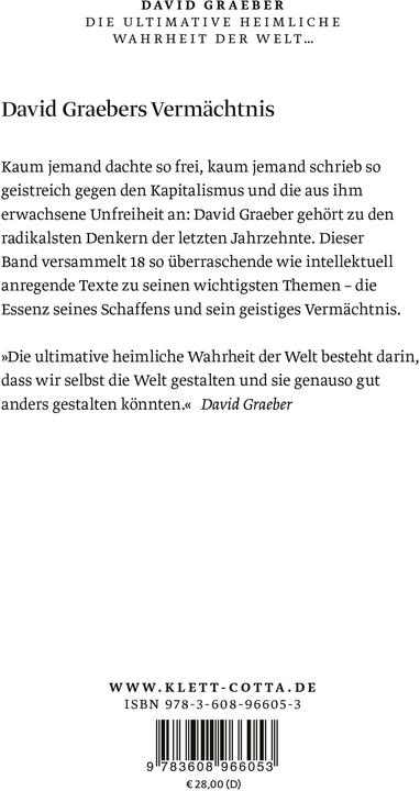 Produktbild Die ultimative heimliche Wahrheit der Welt (Deutsch, Graeber, David, 2025)