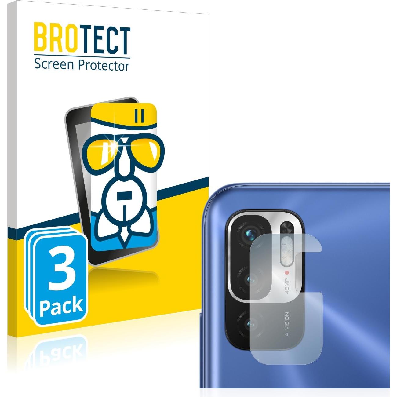 BROTECT AirGlass Panzerglasfolie (3 Stück, Xiaomi Redmi Note 10 5G), Smartphone Schutzfolie, Transparent