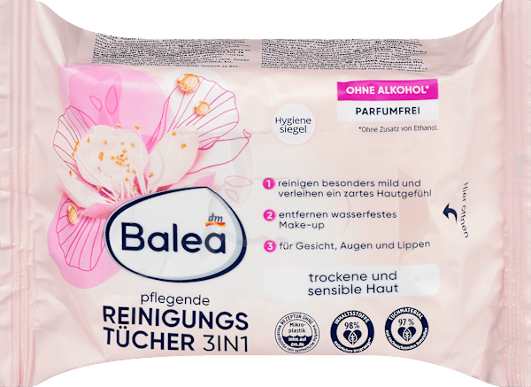 Produktbild dm Balea Reinigungstücher 3in1 (Reinigungstücher, Make-Up Entferner)