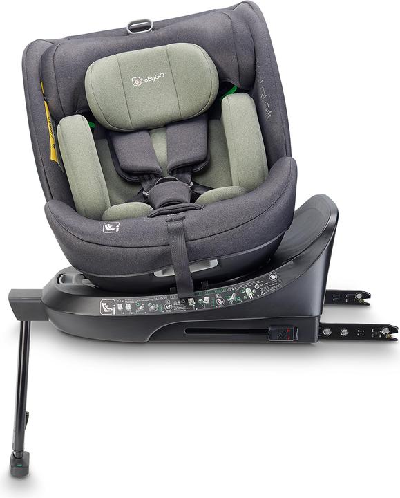 BabyGo Move 360 Green child seat (Reboarder, ECE R129/i-Size Standard)