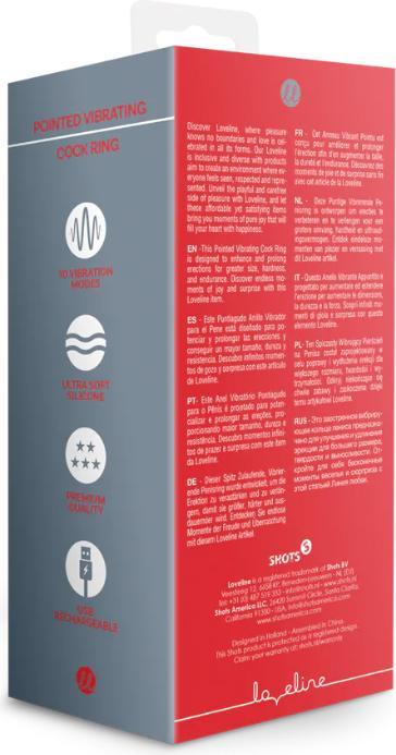 Produktbild Shots Pointed Vibrating Cock Ring - Licorice Black (4.70 cm)