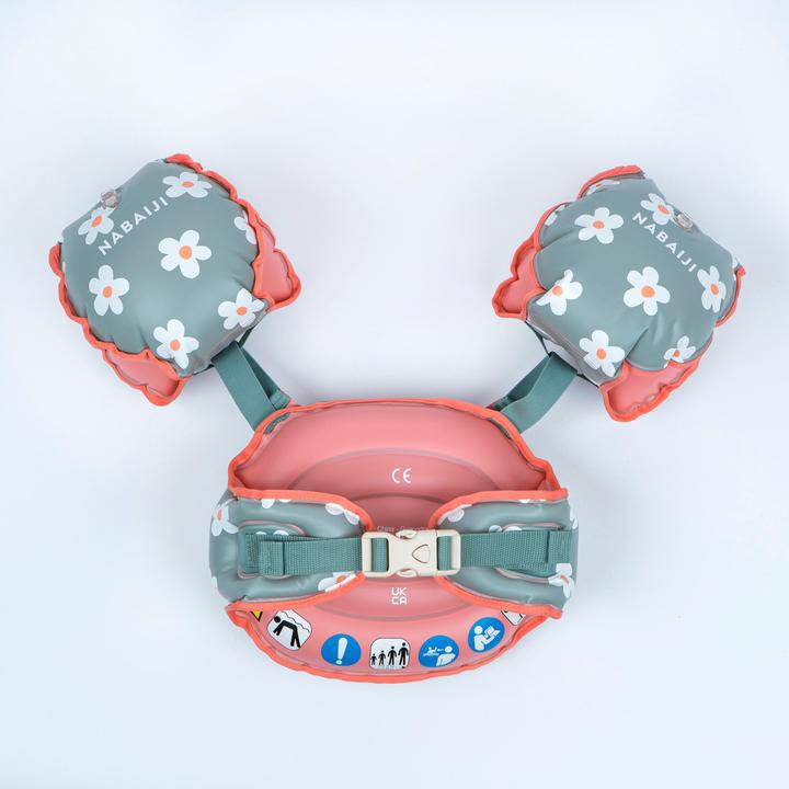 Image du produit Nabaiji Bracelets de piscine progressifs pour enfants - Tiswim imprimé fleurs kaki