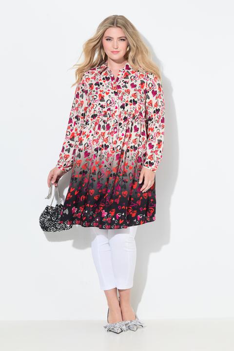 Produktbild Miamoda Long-Bluse, A-Linie, Herzen, Volant mit Farbverlauf (42)