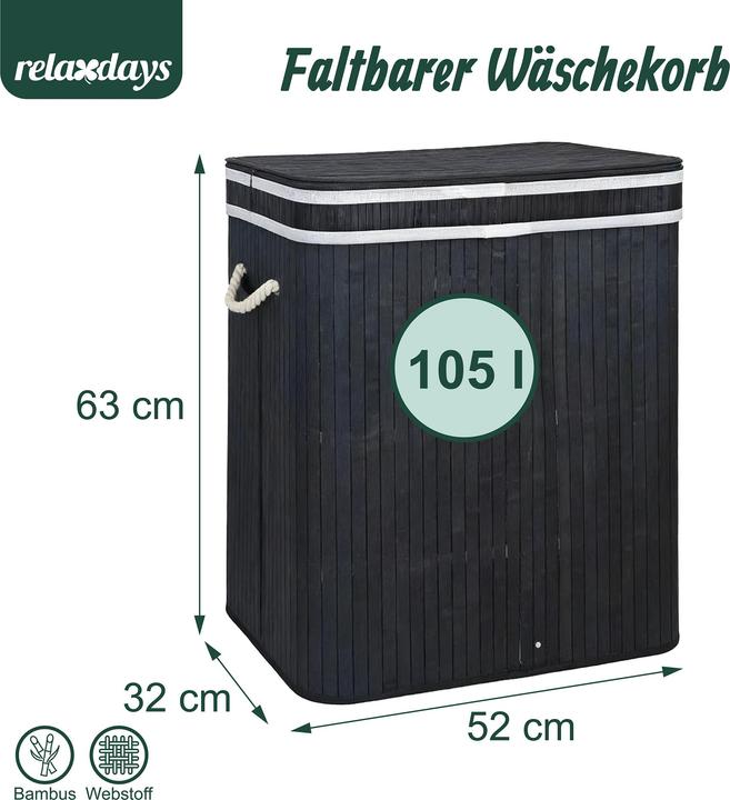 Produktbild Relaxdays Wäschekorb (105 l)