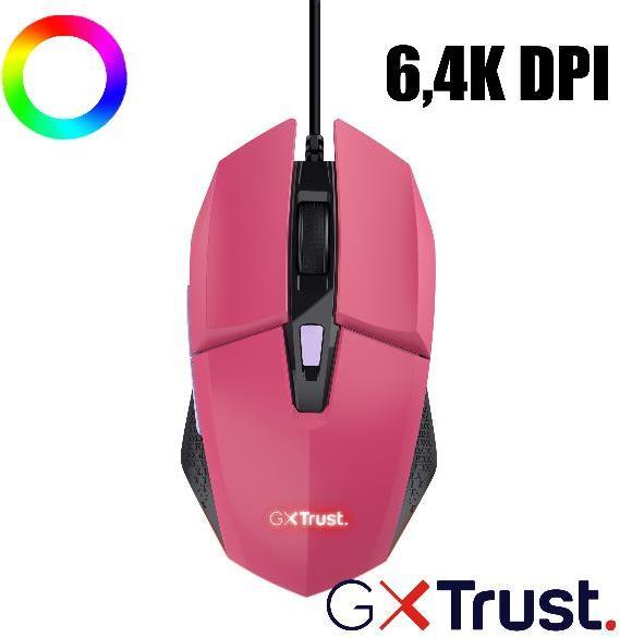 Actual product image Trust Gxt109p Felox Gaming Mouse Pink (Cable)