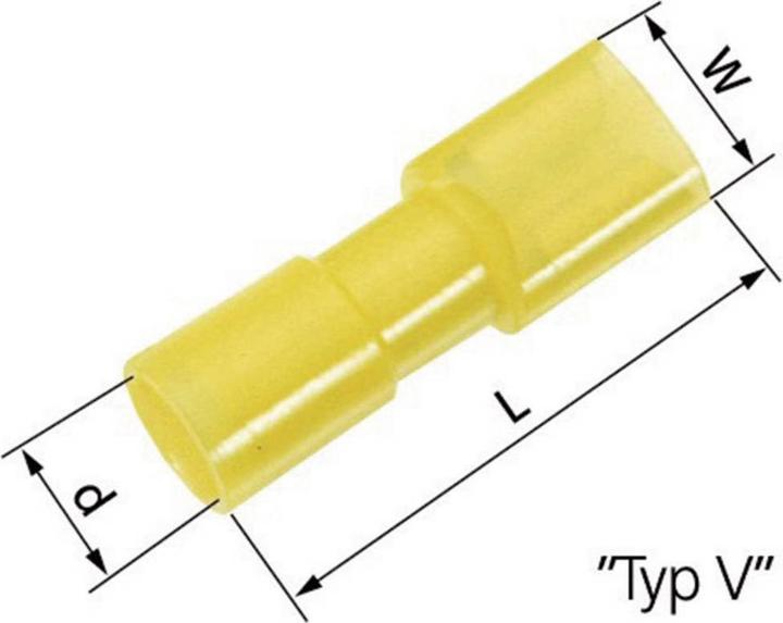 Produktbild Lapp Kabel Flachsteckhülse Steckbreite: 6.3 mm Steckdicke: 0.8 mm 180 ° Vollisoliert Gelb 61794971 50 St.