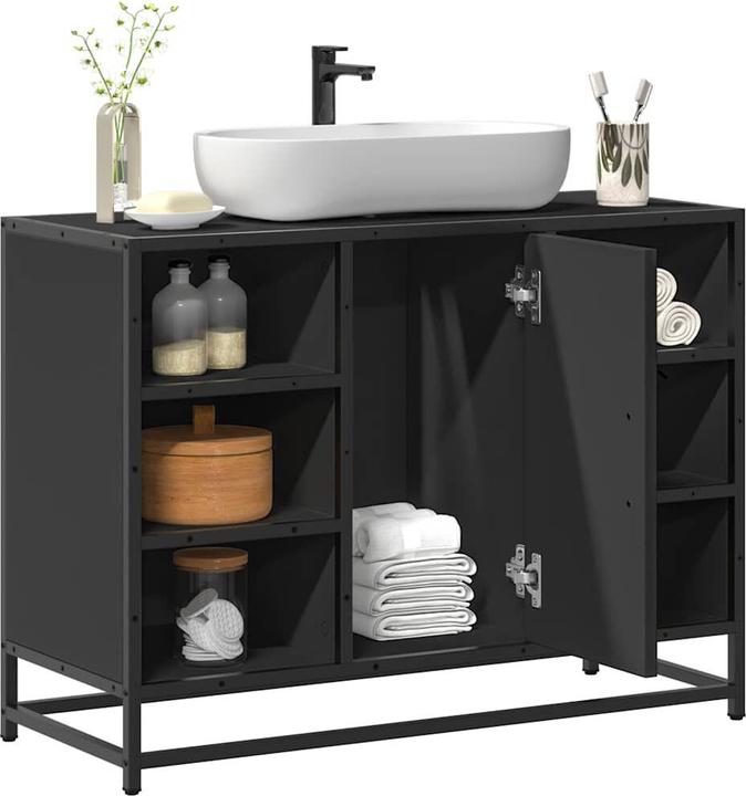 Productafbeelding VidaXL Onderkastje zwart 80x33x60 cm afgeleid houtproduct (80 x 33 x 60 cm)