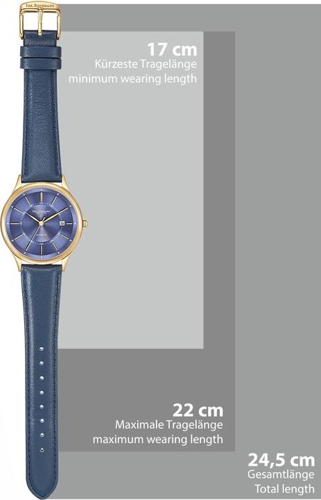 Actual product image John Rothmann Mens Automatic Watch Modern I. Genuine Leather Blue - 26879 (Analogue wristwatch, 40 mm)