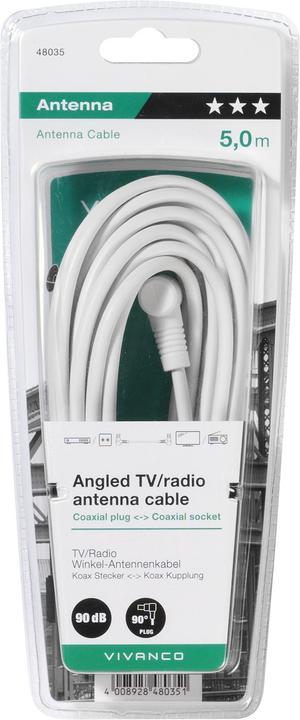 Immagine prodotto Vivanco Spina angolare coassiale su attacco angolare coassiale (90 dB, Cavi antenna)