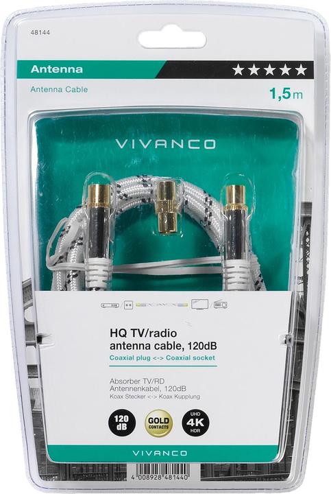 Actual product image Vivanco Coax connector Coax coupling (120 dB, Antenna cable)
