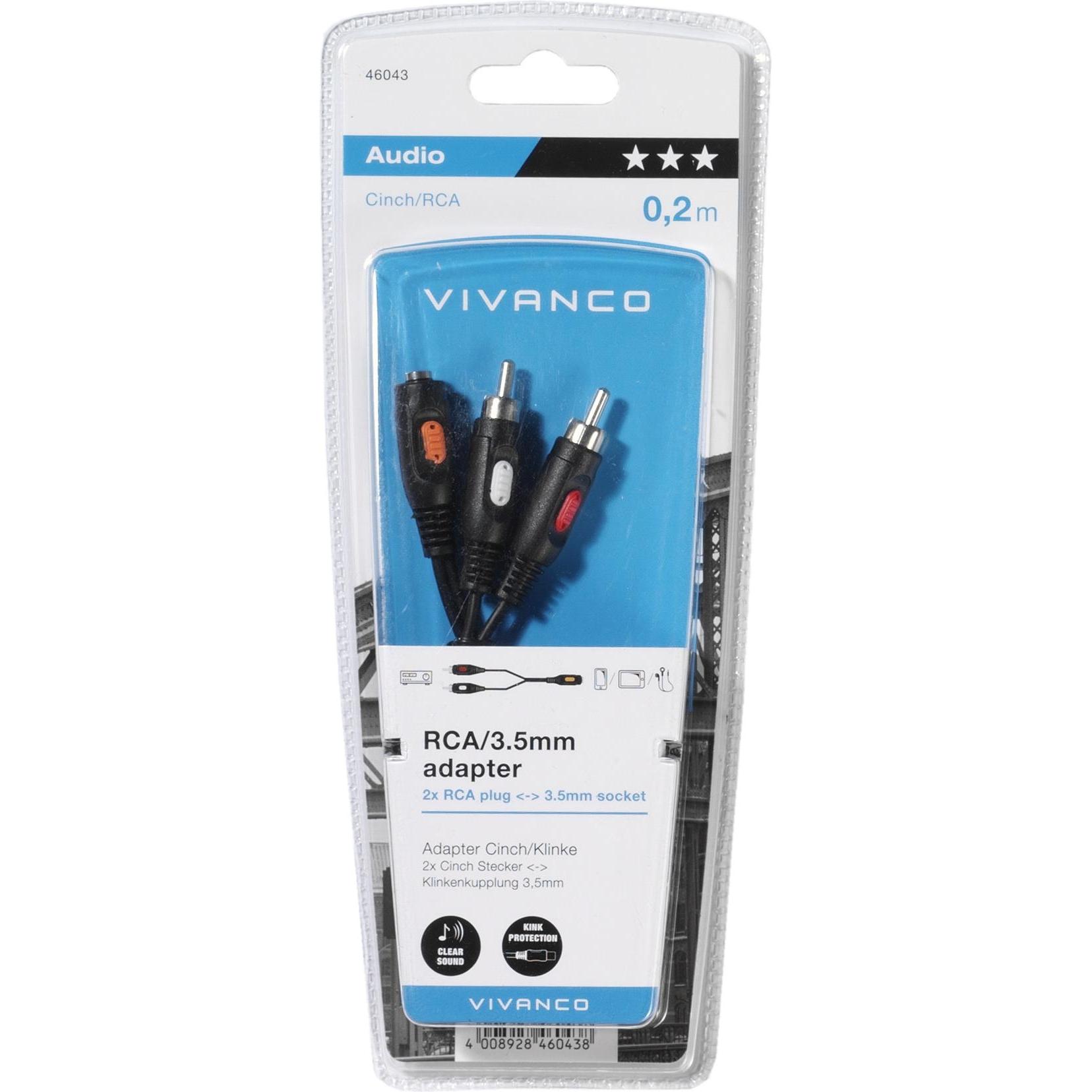 Thumbnail - Vivanco Audioadapter (0.20 m), Audio Kabel