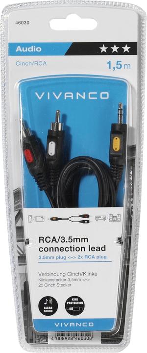 Actual product image Vivanco Audio cable (1.50 m, Cinch)