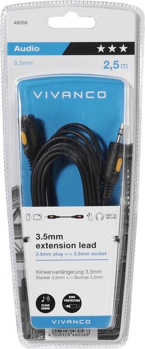 Actual product image Vivanco Pawl extension (2.50 m, 3.5mm jack (AUX))