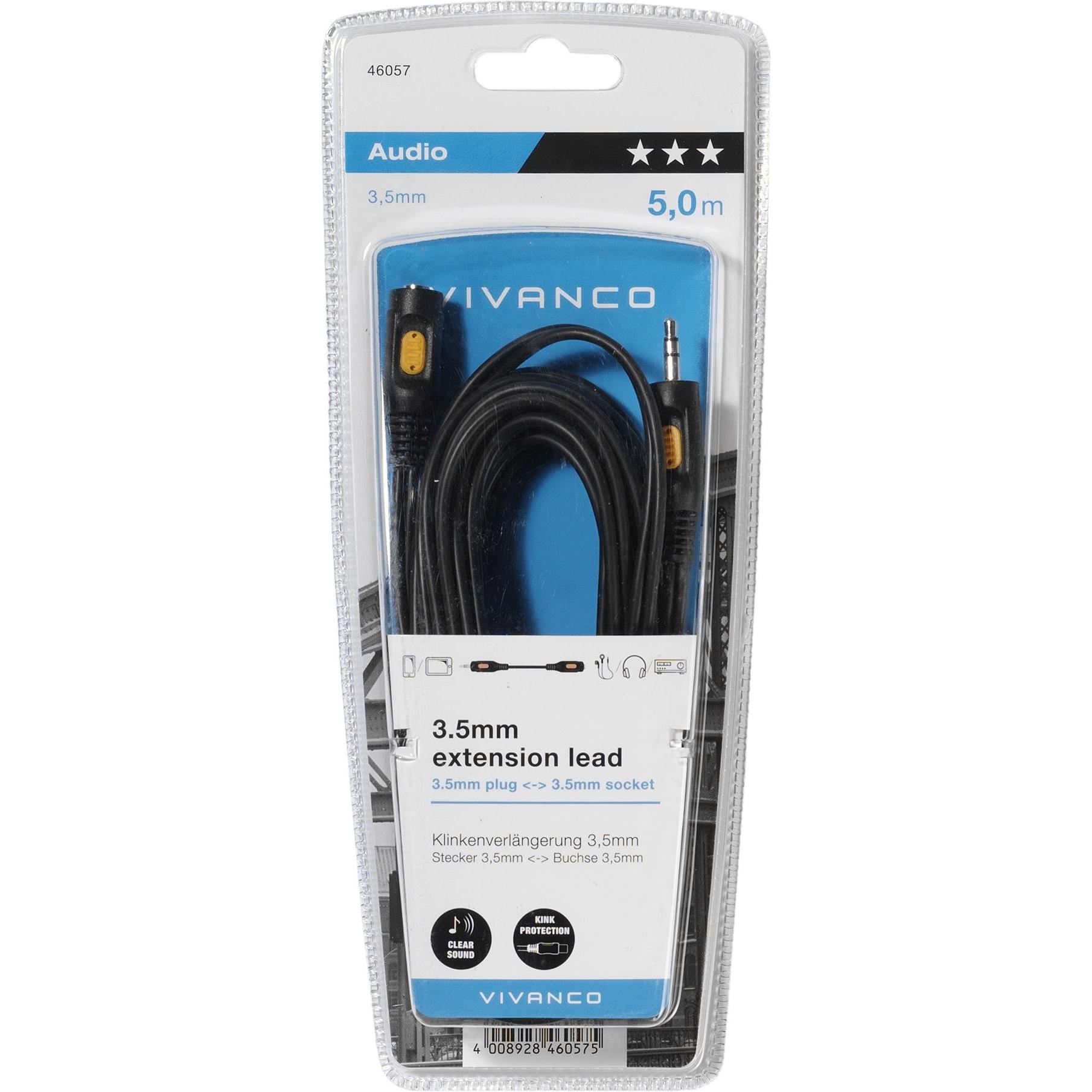 Thumbnail - Vivanco Audioverlaengerung (5 m, 3.5mm Klinke (AUX)), Audio Kabel