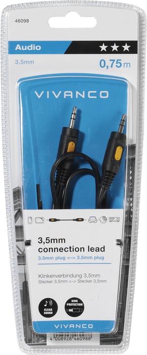 Immagine prodotto Vivanco 3.5mm Klinke – 3.5mm Klinke (0.75 m, Connettore da 3,5 mm (AUX))