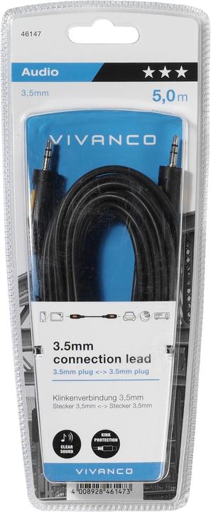 Immagine prodotto Vivanco Cavo audio (5 m, Connettore da 3,5 mm (AUX))