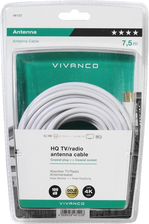 Actual product image Vivanco Antenna Cable Coax Plug-Coax Coupling (100 dB, Antenna cable)