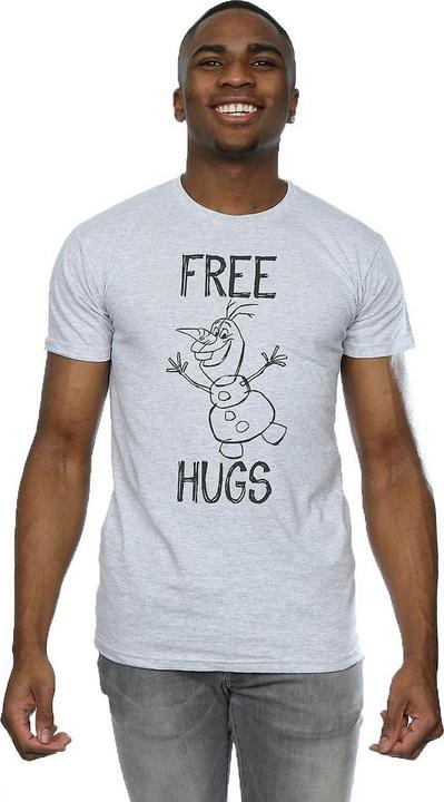 Actual product image Disney Frozen Mens Free Hugs Olaf Heather T-Shirt (S)