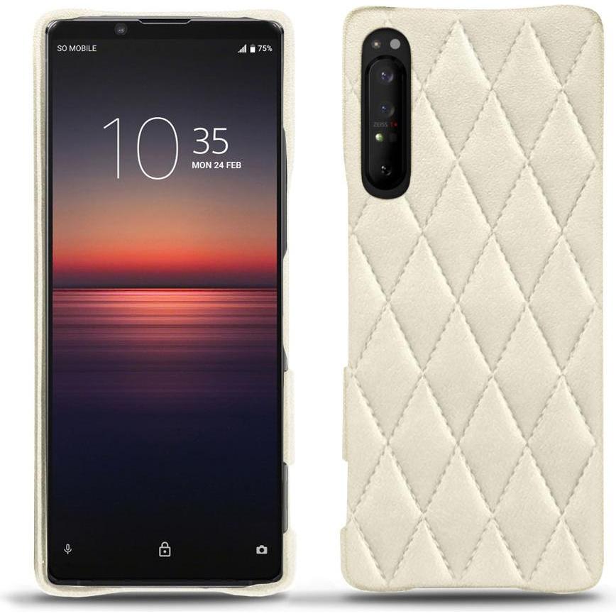 Noreve Lederschutzhülle (Sony Xperia 1 II), Smartphone Hülle, Weiss