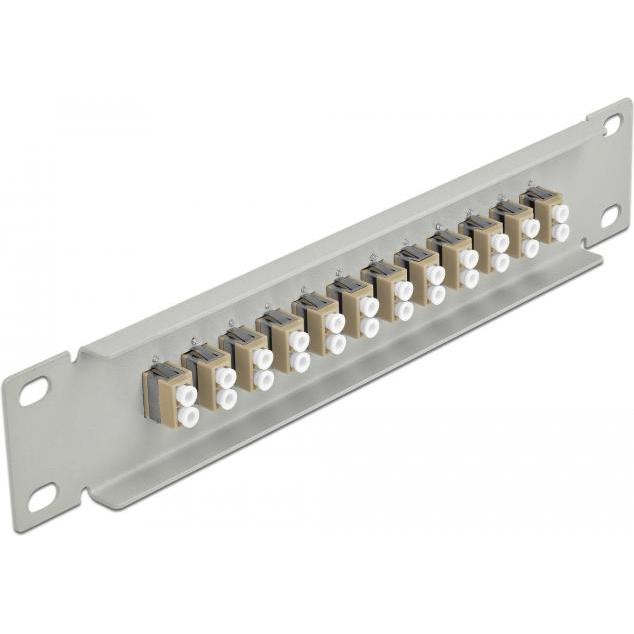 Thumbnail - Delock 10? LWL Patchpanel 12 Port LC Duplex beige 1 HE grau, Server Zubehör, Grau