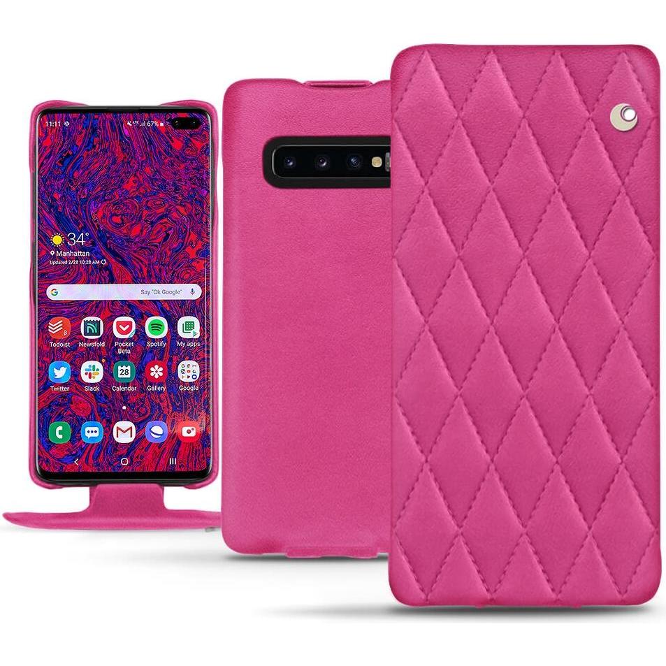 Thumbnail - Noreve Lederschutzhülle vertikal (Samsung Galaxy S10+), Smartphone Hülle, Rosa