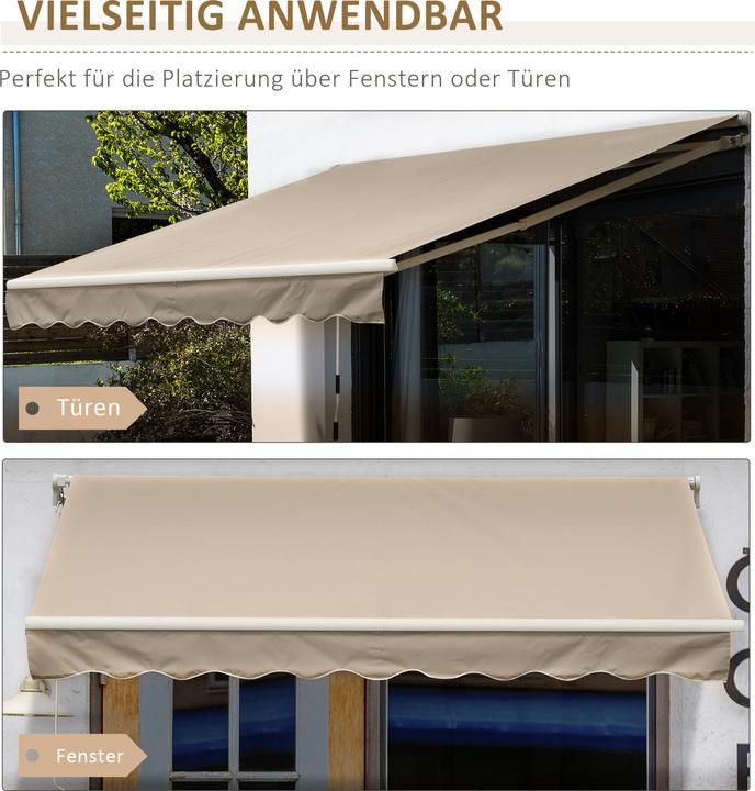 Actual product image Outsunny Gelenkmarkise mit Handkurbel (2.45 m)