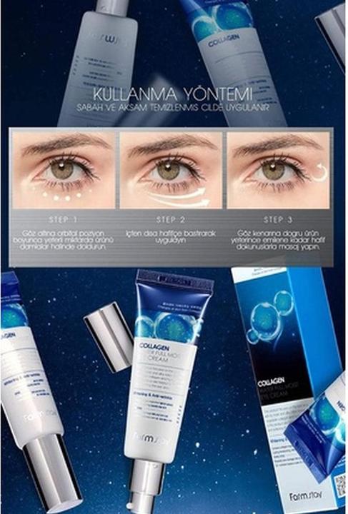 Immagine prodotto Farm Stay Acqua di Collagene Crema Occhi Idratante Completa 50ml 1.69oz (Gel per la cura degli occhi, 50 ml, Giorno)